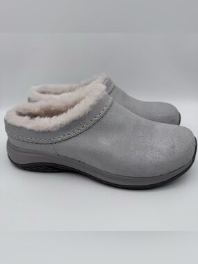 Merrell Encore Ice 5 Shine J006350 Silver Leather Clogs Women Size 9.5 EUC